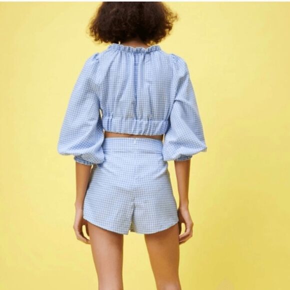 Zara Gingham Crop Top NWOT - Picture 2 of 6